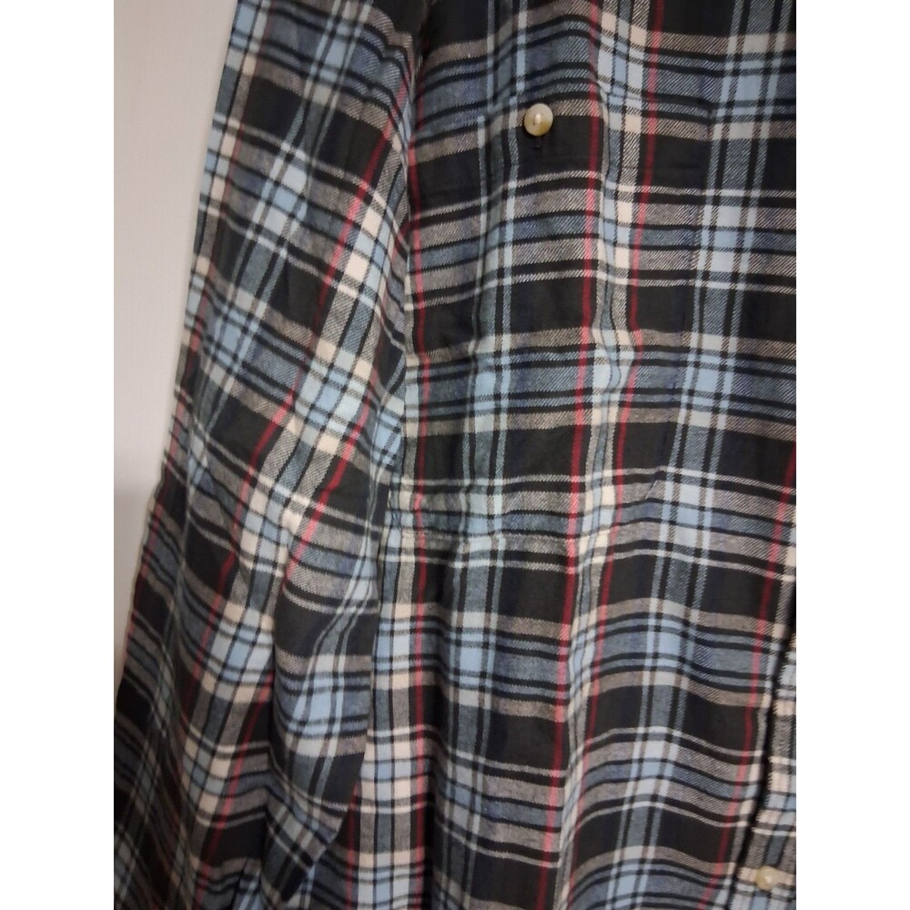 NWT Men's Mutual Weave Blue/Black Plaid Flannel Shirt Size 4XL - Picture 4 of 9
